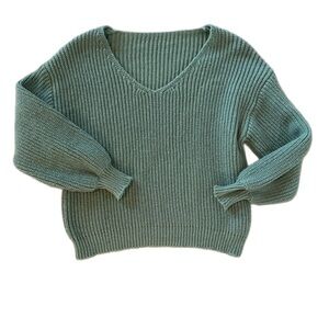 Women's Seafoam V-Neck Sweater